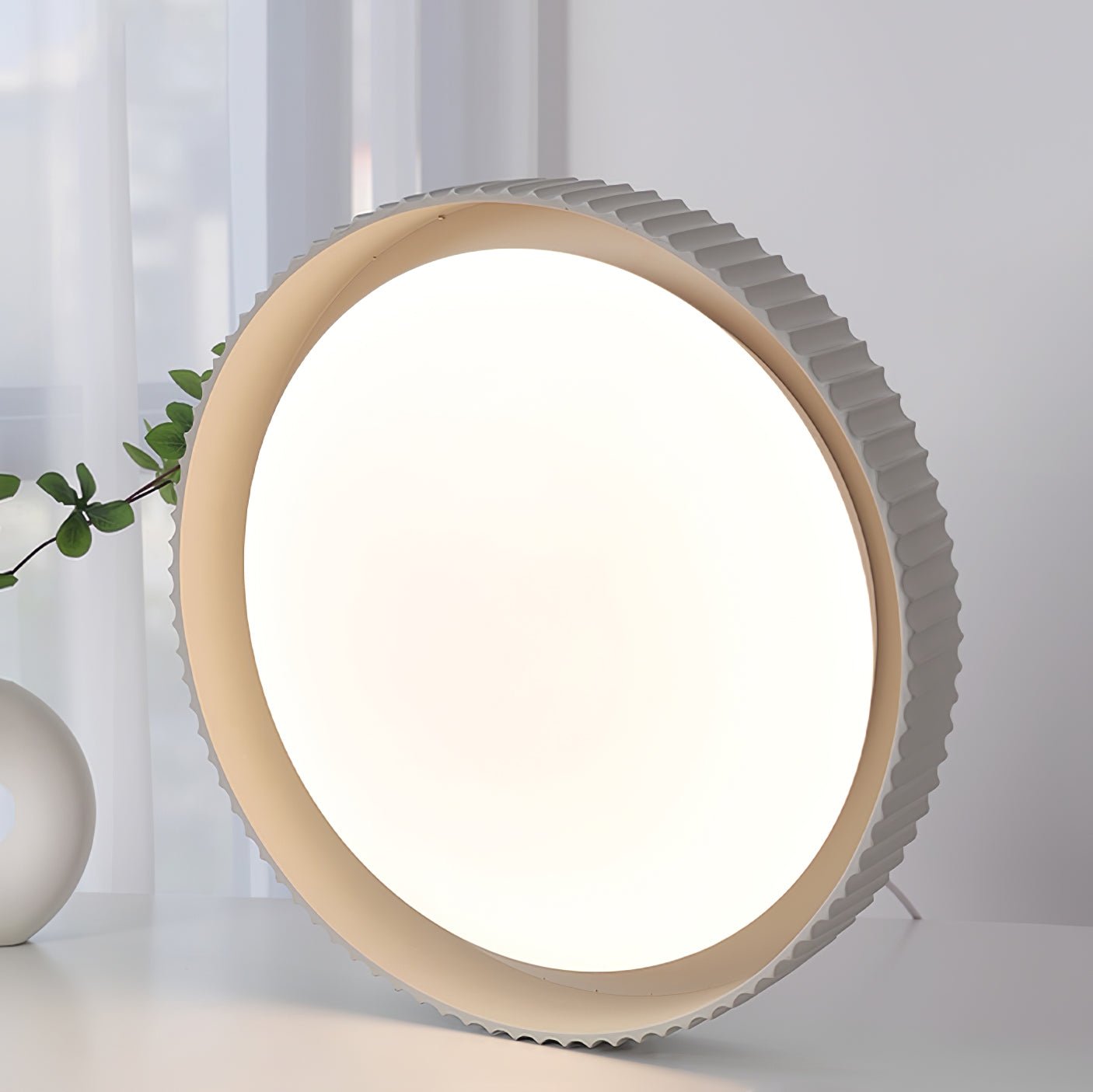 Moderne Plafondlamp Ribbed – Acryl Kap met Harsframe – Warm/Neutraal/Koel Licht – Ø46cm – Oranje, Grijs of Blauw