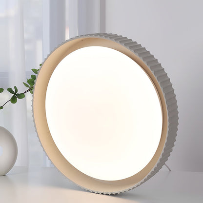 Moderne Plafondlamp Ribbed – Acryl Kap met Harsframe – Warm/Neutraal/Koel Licht – Ø46cm – Oranje, Grijs of Blauw