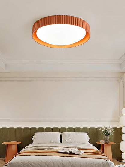 Moderne Plafondlamp Ribbed – Acryl Kap met Harsframe – Warm/Neutraal/Koel Licht – Ø46cm – Oranje, Grijs of Blauw