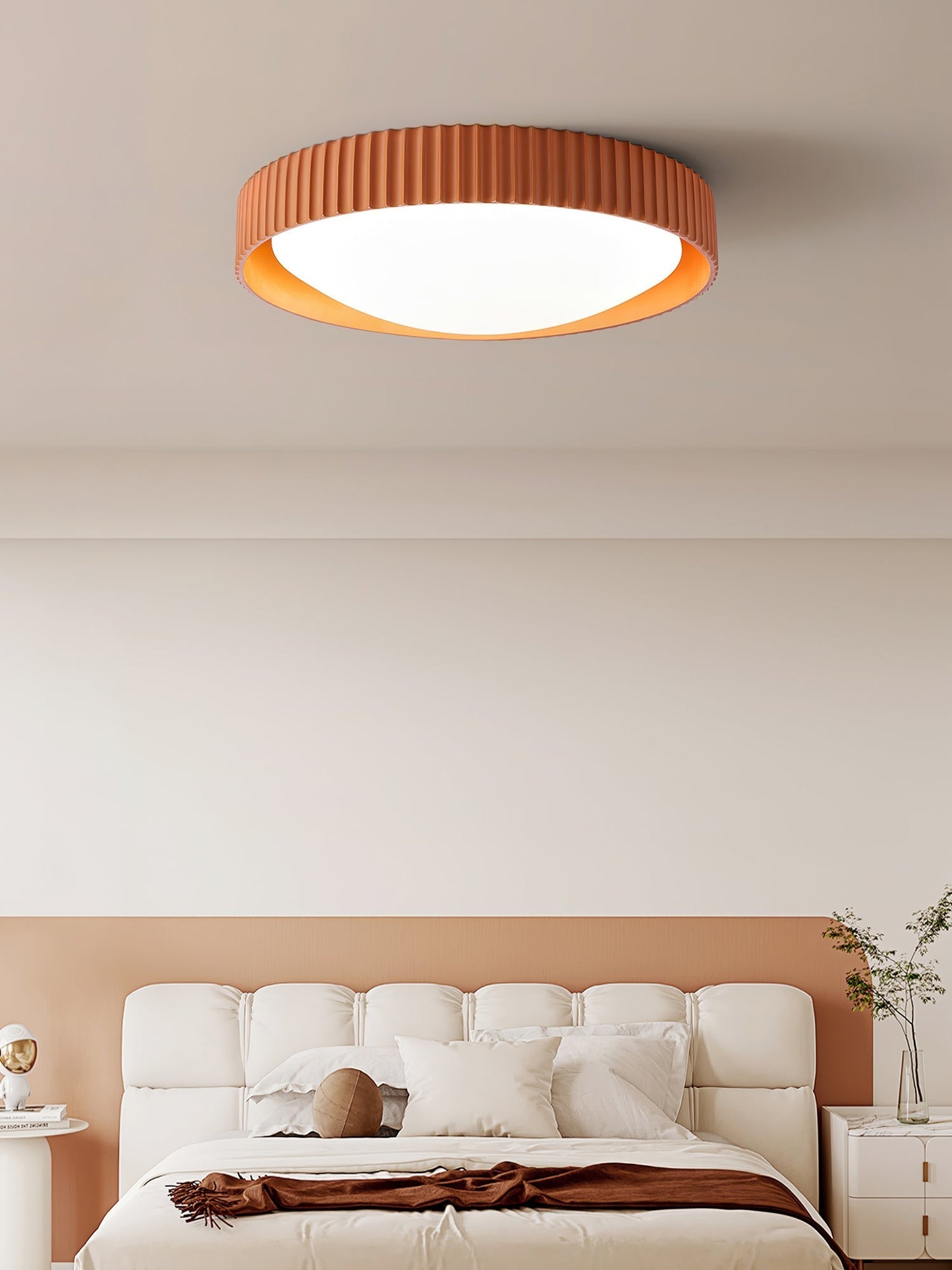 Moderne Plafondlamp Ribbed – Acryl Kap met Harsframe – Warm/Neutraal/Koel Licht – Ø46cm – Oranje, Grijs of Blauw