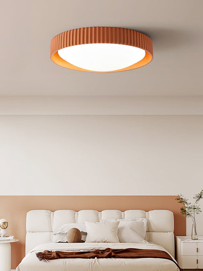 Moderne Plafondlamp Ribbed – Acryl Kap met Harsframe – Warm/Neutraal/Koel Licht – Ø46cm – Oranje, Grijs of Blauw