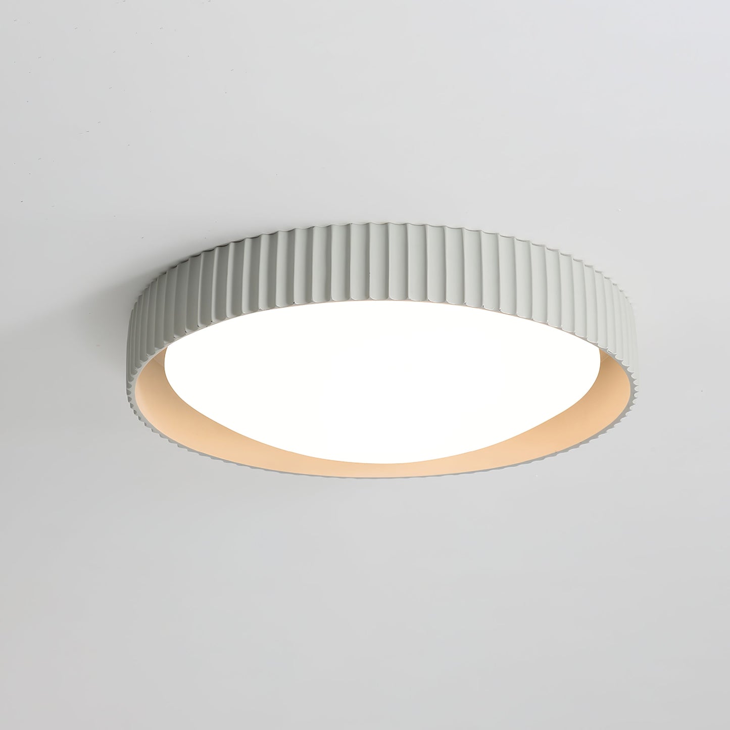 Moderne Plafondlamp Ribbed – Acryl Kap met Harsframe – Warm/Neutraal/Koel Licht – Ø46cm – Oranje, Grijs of Blauw