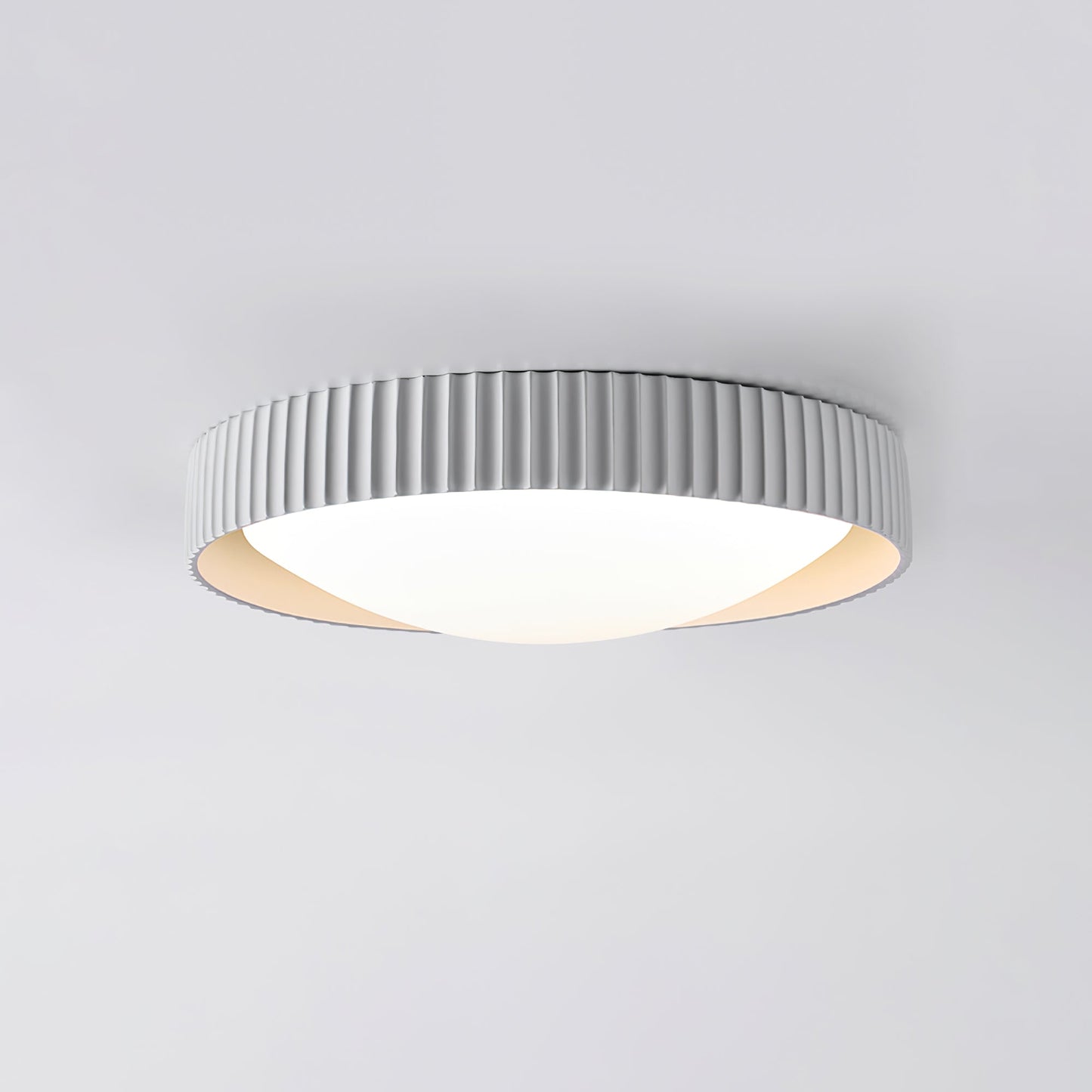 Moderne Plafondlamp Ribbed – Acryl Kap met Harsframe – Warm/Neutraal/Koel Licht – Ø46cm – Oranje, Grijs of Blauw