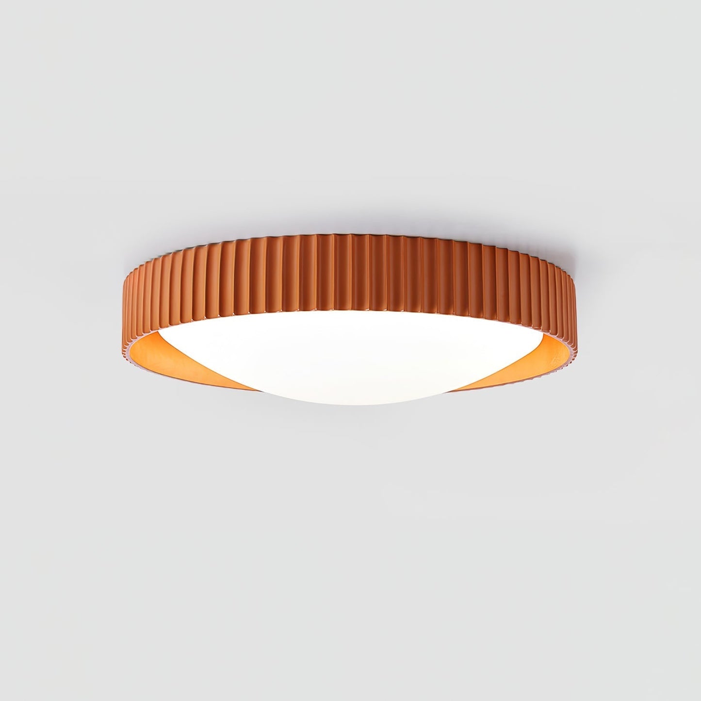 Moderne Plafondlamp Ribbed – Acryl Kap met Harsframe – Warm/Neutraal/Koel Licht – Ø46cm – Oranje, Grijs of Blauw