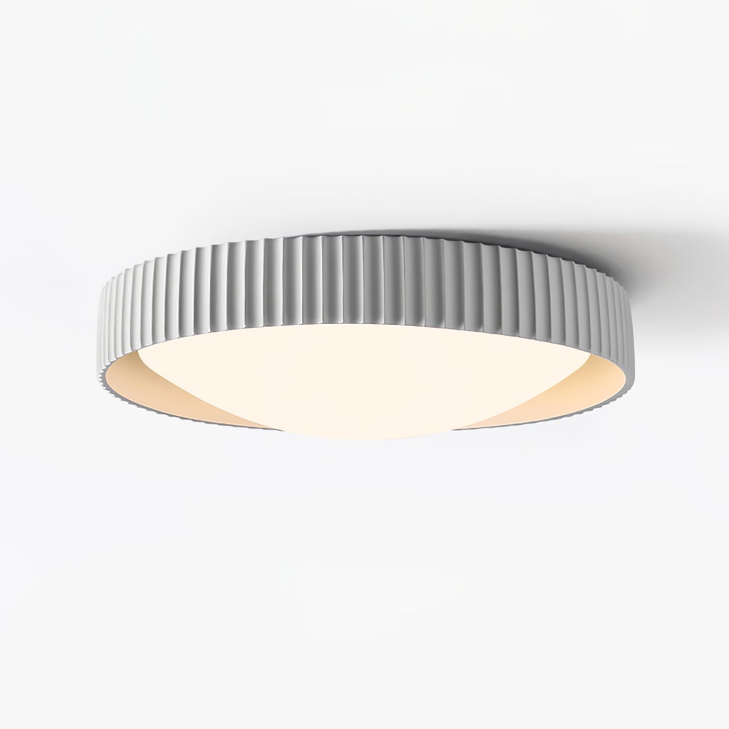 Moderne Plafondlamp Ribbed – Acryl Kap met Harsframe – Warm/Neutraal/Koel Licht – Ø46cm – Oranje, Grijs of Blauw
