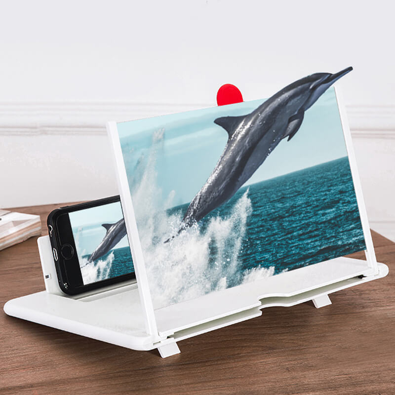 Telefoon Schermvergroter Opvouwbaar HD 3D Lens Standaard Handsfree Universeel Zwart Rood Wit