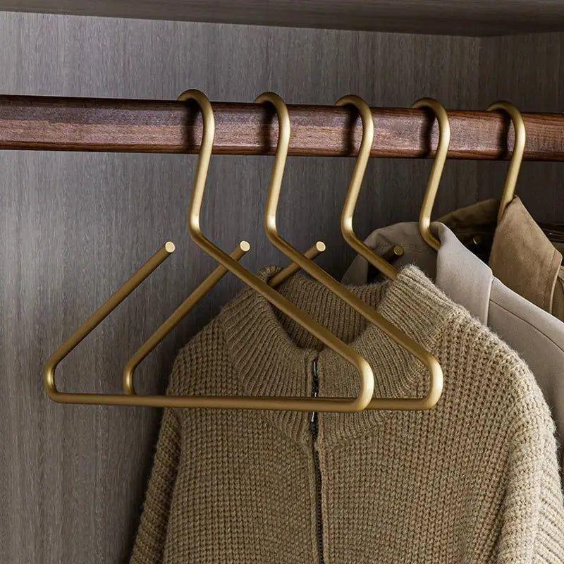 Kledinghangers Metaal Mat 5 Stuks Goud Zilver 42x20cm Kast Garderobe Luxe Kledinghanger Massief Antislip Premium