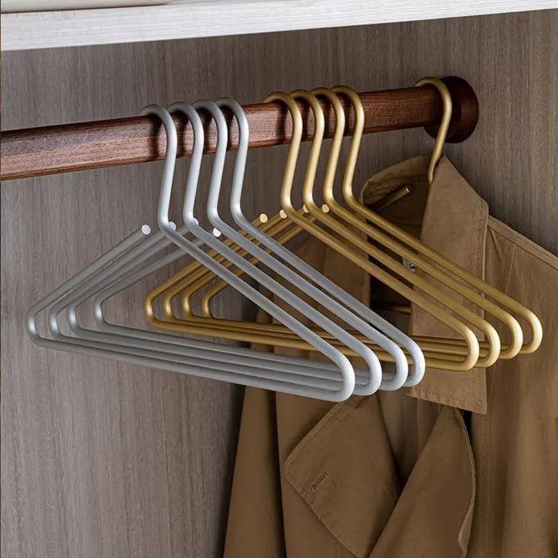 Kledinghangers Metaal Mat 5 Stuks Goud Zilver 42x20cm Kast Garderobe Luxe Kledinghanger Massief Antislip Premium