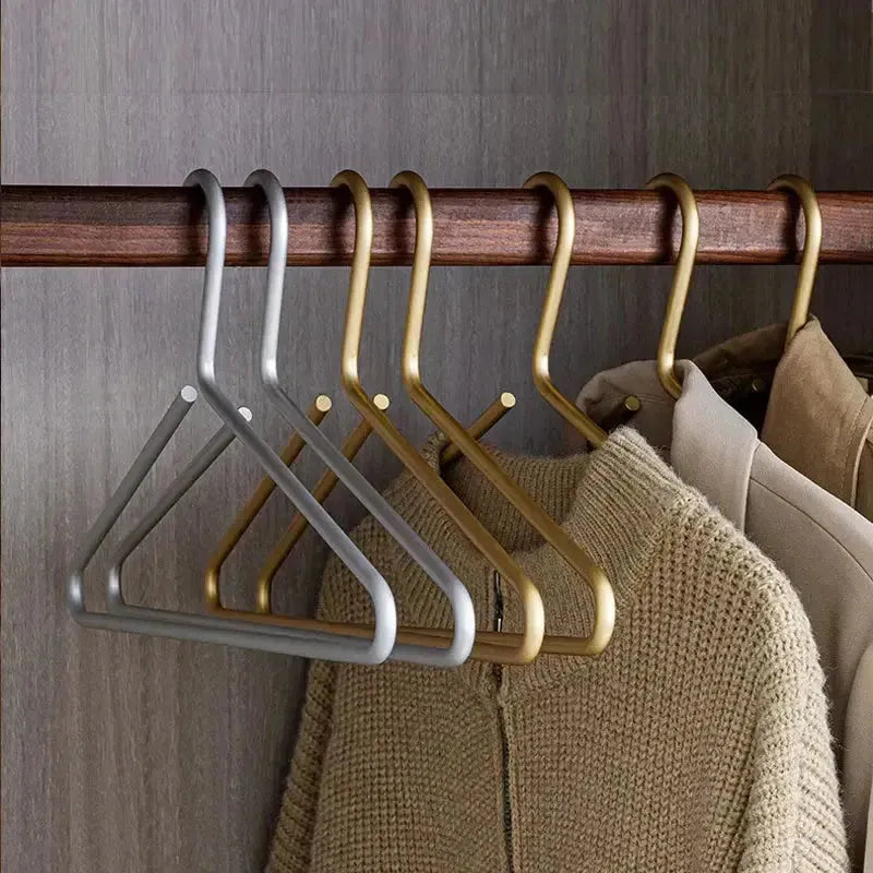 Kledinghangers Metaal Mat 5 Stuks Goud Zilver 42x20cm Kast Garderobe Luxe Kledinghanger Massief Antislip Premium