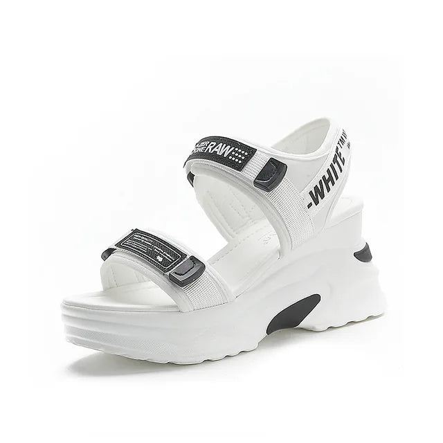 Vrouwen Zomersandalen met Sleehak Luxe Leer - StudioMarella