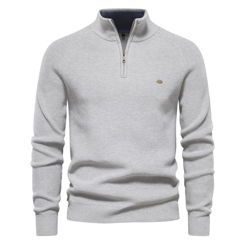 Luxe Trui Met Half Zip Opstaande Kraag Warm en Stijlvol - StudioMarella