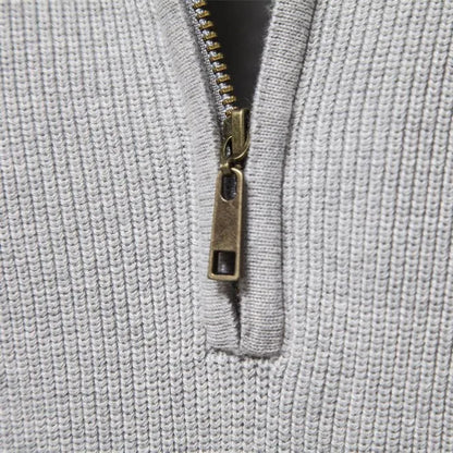 Luxe half zip trui met opstaande kraag