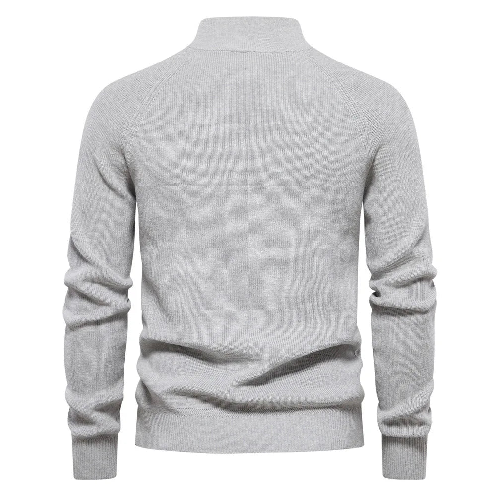 Luxe half zip trui met opstaande kraag