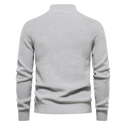Luxe half zip trui met opstaande kraag