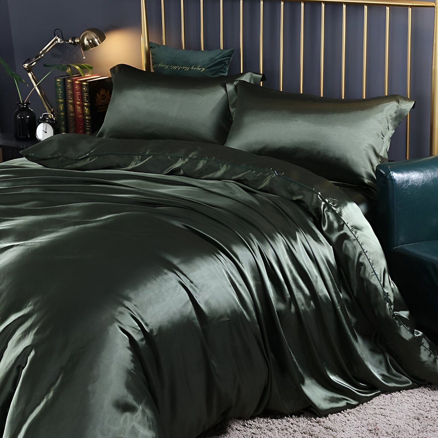 Beddengoedset Zijde 70% Mulberry 180gsm Paars Dekbedovertrek Hoeslaken Kussenslopen Luxe Slaapkamer Satijn Look
