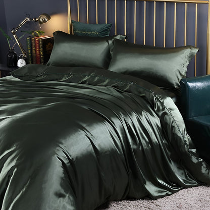 Beddengoedset Zijde 70% Mulberry 180gsm Paars Dekbedovertrek Hoeslaken Kussenslopen Luxe Slaapkamer Satijn Look