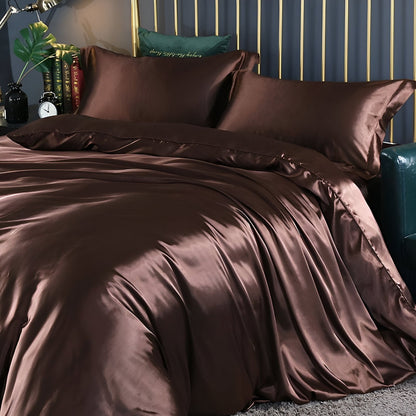 Beddengoedset Zijde 70% Mulberry 180gsm Paars Dekbedovertrek Hoeslaken Kussenslopen Luxe Slaapkamer Satijn Look