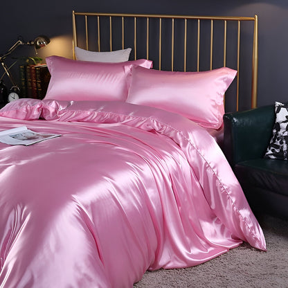 Beddengoedset Zijde 70% Mulberry 180gsm Paars Dekbedovertrek Hoeslaken Kussenslopen Luxe Slaapkamer Satijn Look