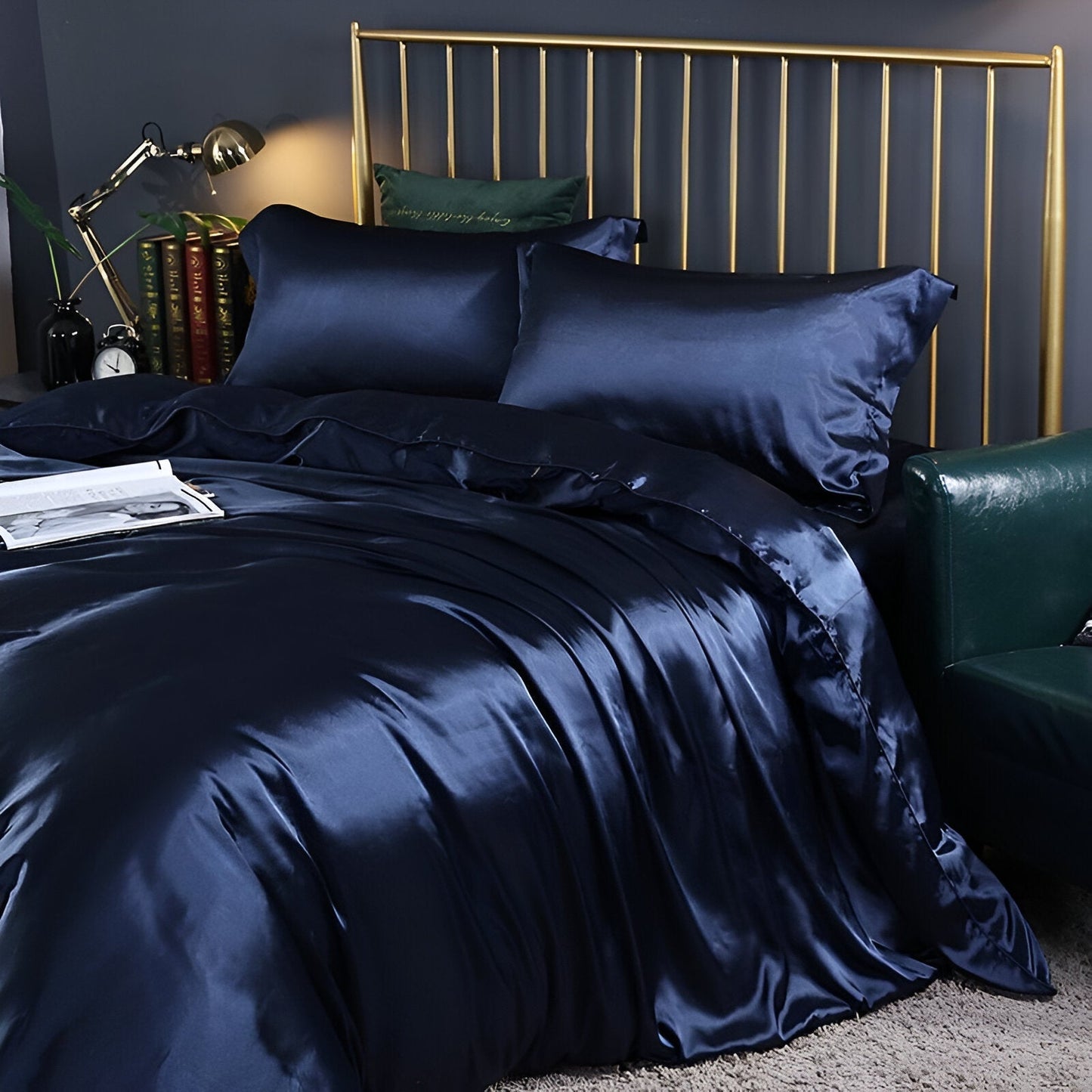 Beddengoedset Zijde 70% Mulberry 180gsm Paars Dekbedovertrek Hoeslaken Kussenslopen Luxe Slaapkamer Satijn Look