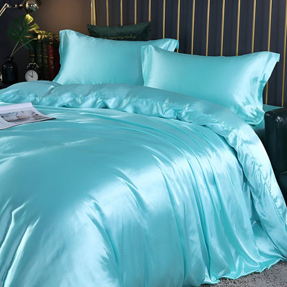 Beddengoedset Zijde 70% Mulberry 180gsm Paars Dekbedovertrek Hoeslaken Kussenslopen Luxe Slaapkamer Satijn Look