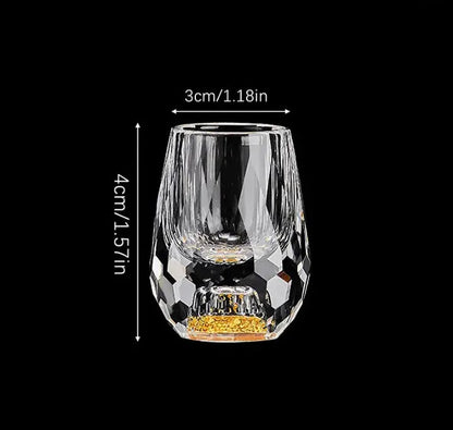Shotglaasjes Kristal Diamantgeslepen Set 6 Stuks 10ml Borrelglas Likeurglas Cadeau Feest Tafel Decoratie