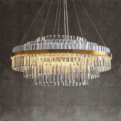 Luxe kristallen kroonluchter K9 kristal goud eettafel verlichting plafondlamp modern design rond rechthoek