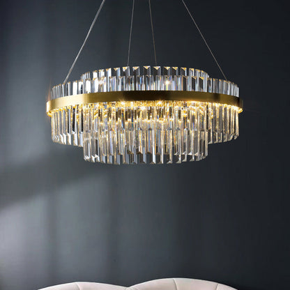 Luxe kristallen kroonluchter K9 kristal goud eettafel verlichting plafondlamp modern design rond rechthoek