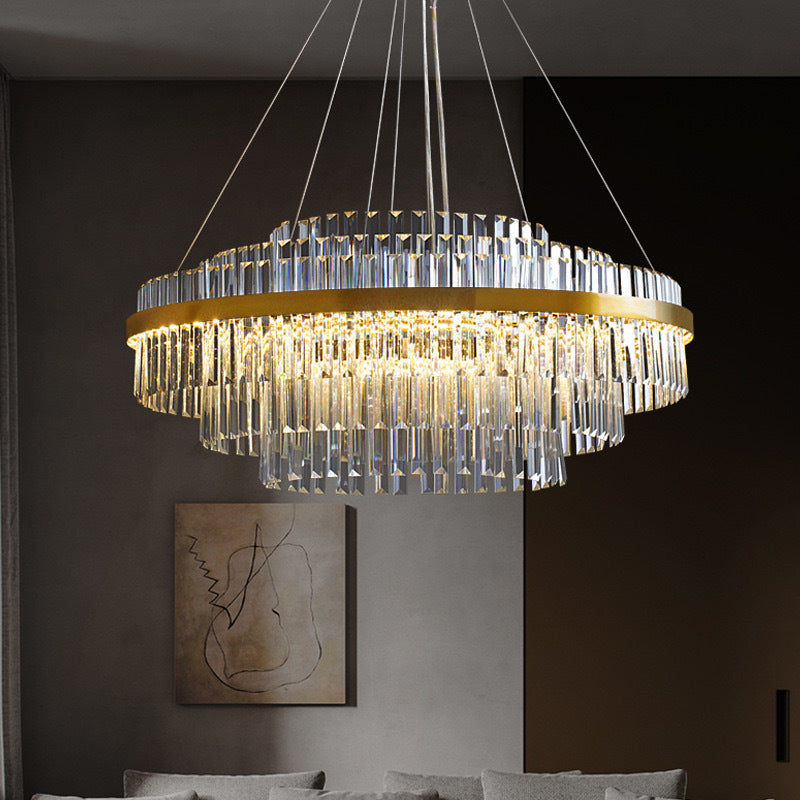 Luxe kristallen kroonluchter K9 kristal goud eettafel verlichting plafondlamp modern design rond rechthoek