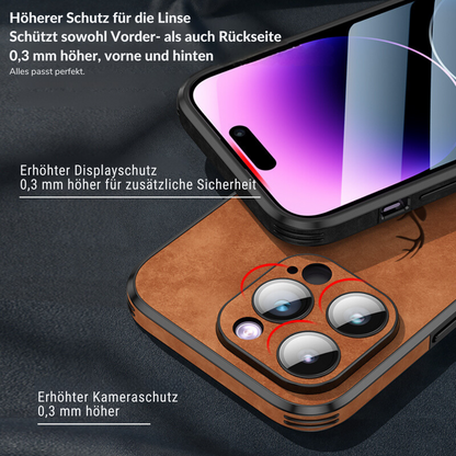 Smartphone Hoesje in Leerlook — Slank Design met Valbescheming & MagSafe-Compatibiliteit voor iPhone 16/15/14/13/12
