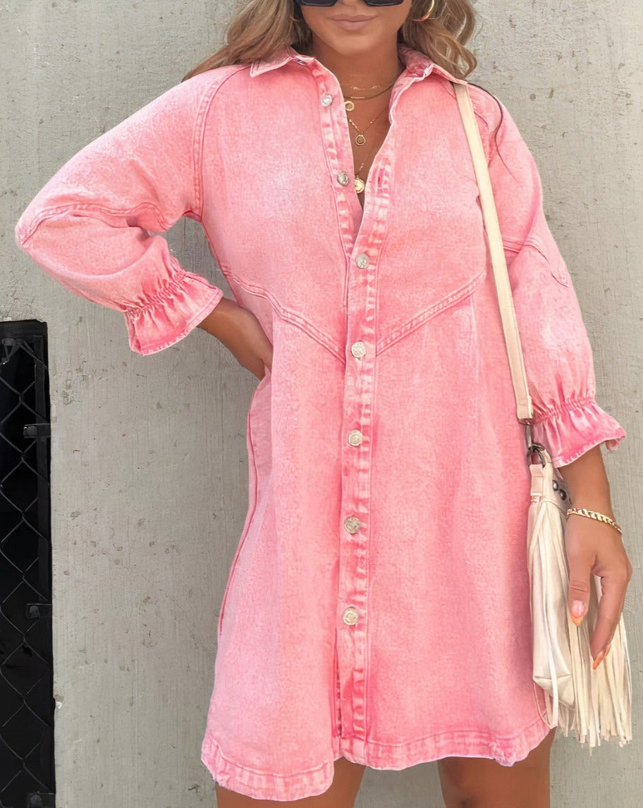 Lydia | Dames Denim Jurk Met Knoopdetails 3