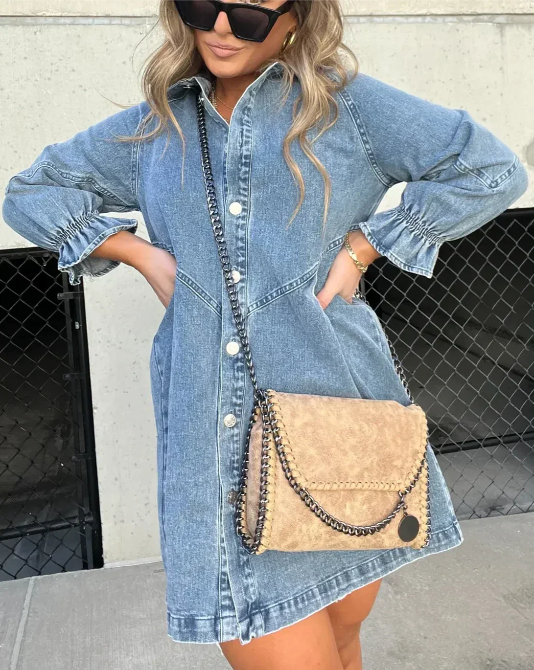 Lydia | Dames Denim Jurk Met Knoopdetails 4