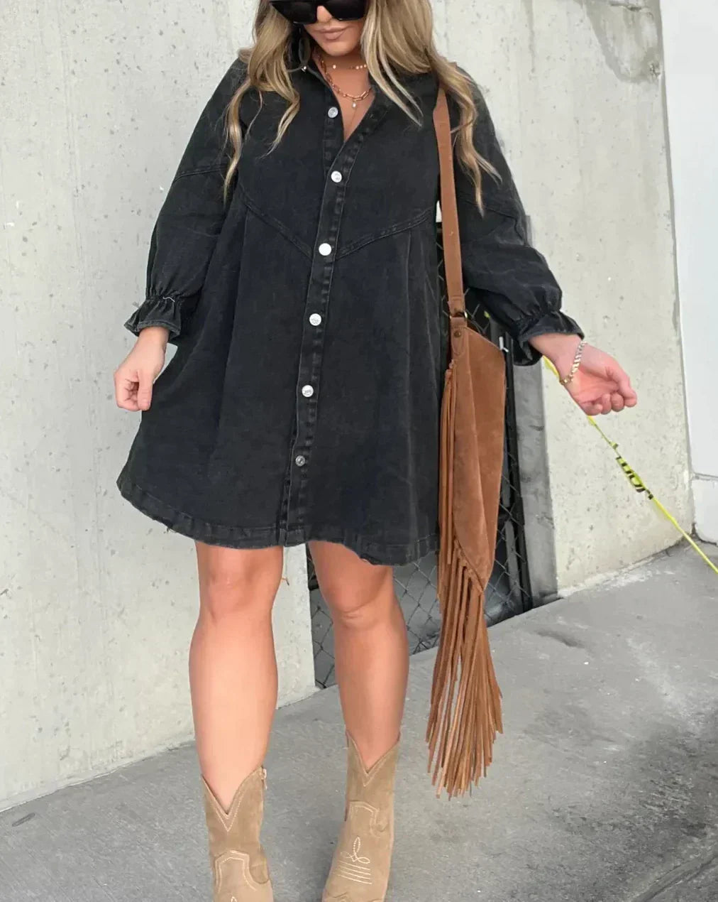 Lydia | Dames Denim Jurk Met Knoopdetails 7