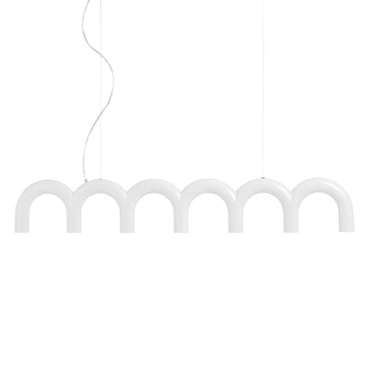 Moderne Kroonluchter met Cirkelvormige M-Bogen – 4, 7 of 9 Lichtpunten in Wit, Zwart of Blauw