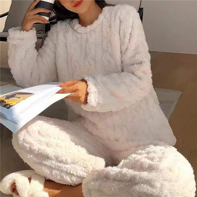Dames Fleece Pyjama Set Zacht en Warm voor Slapen