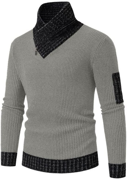 Wollen Trui Hoge Kraag Vintage Look Casual Mannen Trui