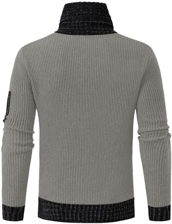 Wollen Trui Hoge Kraag Vintage Look Casual Mannen Trui