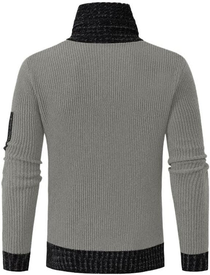 Wollen Trui Hoge Kraag Vintage Look Casual Mannen Trui