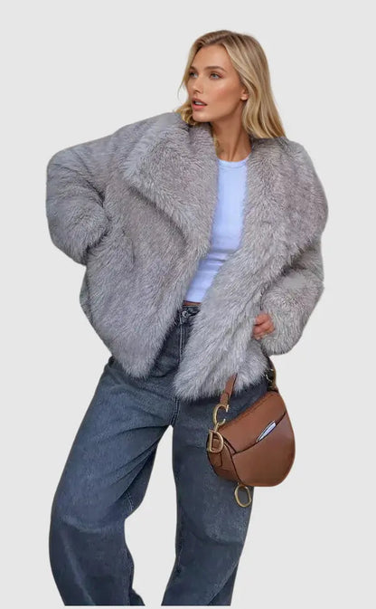 Dames Jas Kunstbont Warm Luxe Stijl