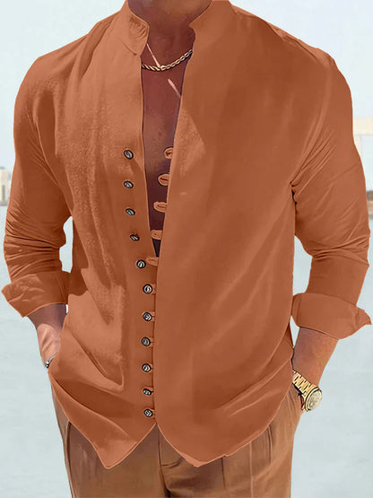 Katoenen Overhemd Linnen Stof Zomerse Look