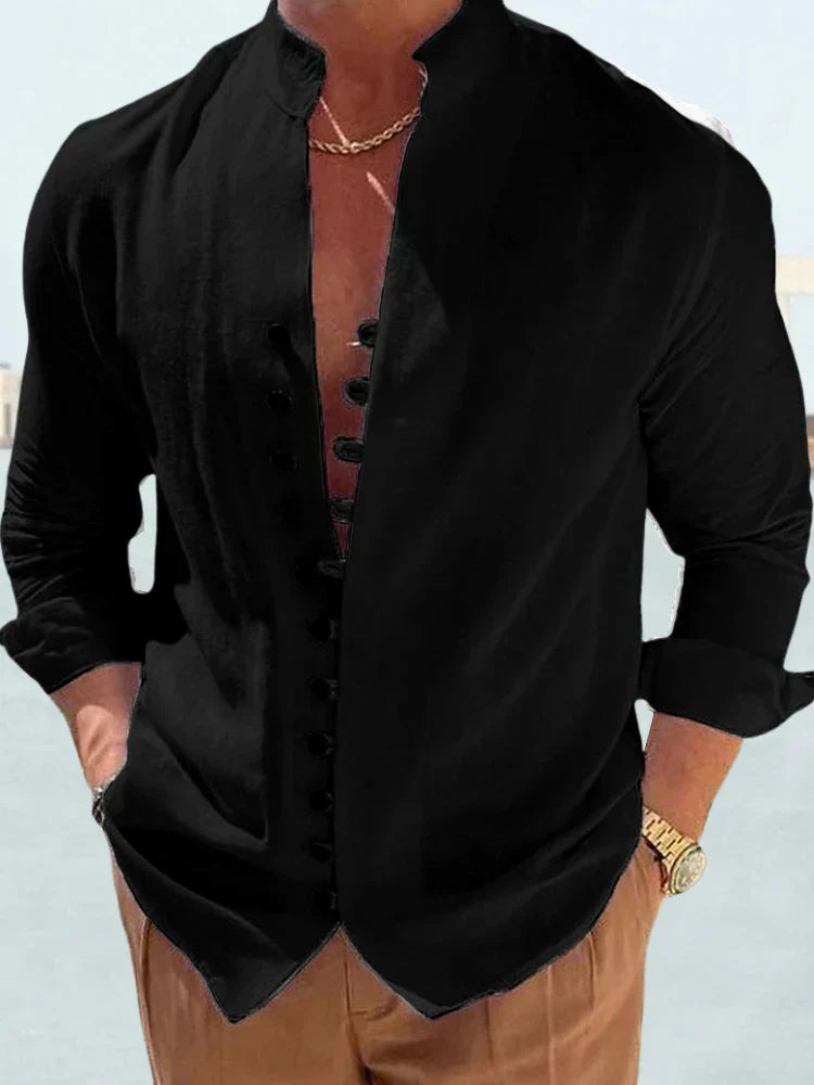 Katoenen Overhemd Linnen Stof Zomerse Look