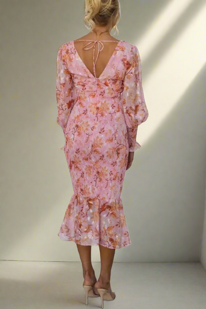 Midi Jurk Bloemenprint Zomerjurk Vrouw