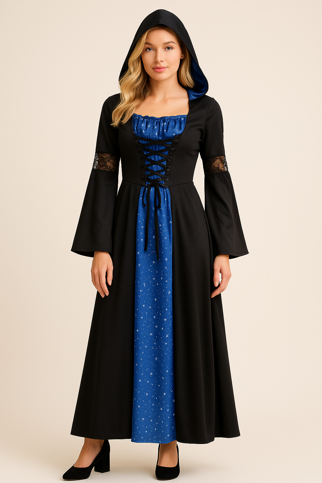Middeleeuwse Jurk Dames Met Kapuchon Historisch Design - StudioMarella