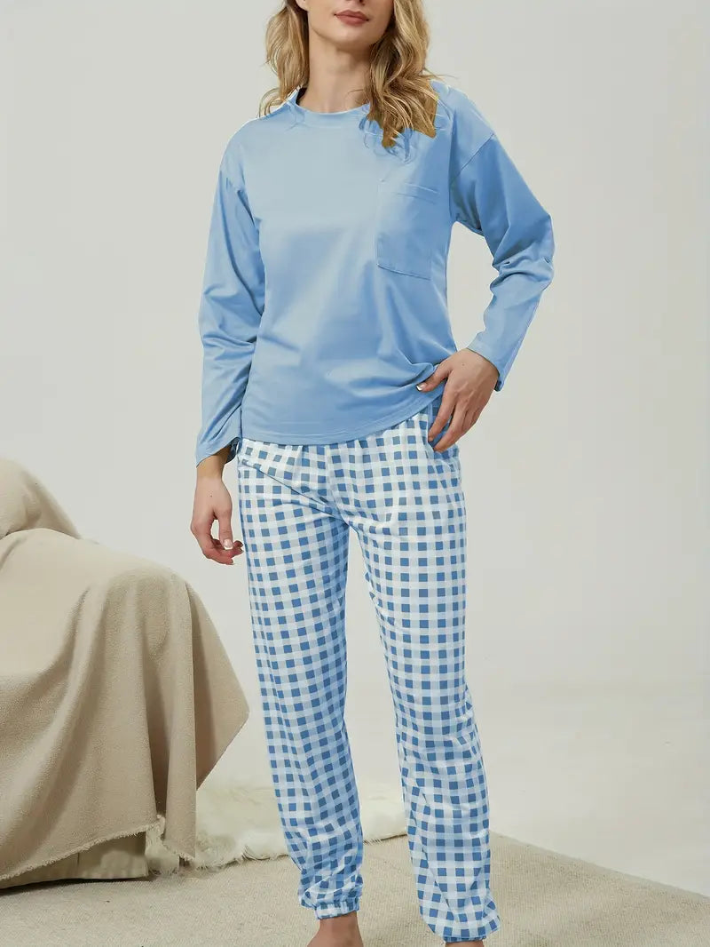 Vrouwen Pyjamaset Zachte Stof Stijlvolle Nachtset