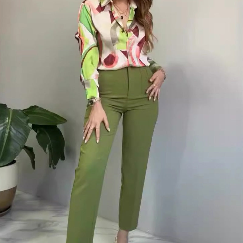Dames Broekpak Met Print - Elegant en Comfortabel Werkpak - StudioMarella