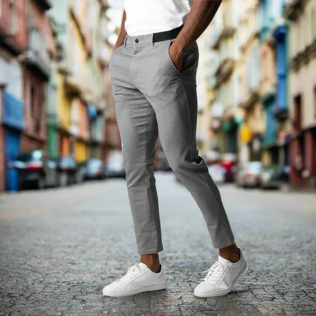 Mannen Broek Slim Fit Stretch Stijlvol Zwart - StudioMarella