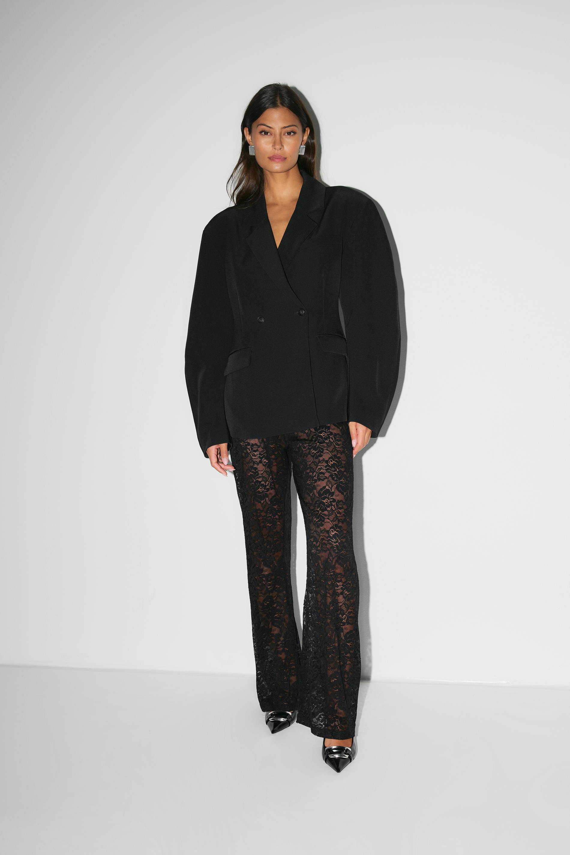 Hoge Taille Broek Met Kant Flared Stijl - StudioMarella