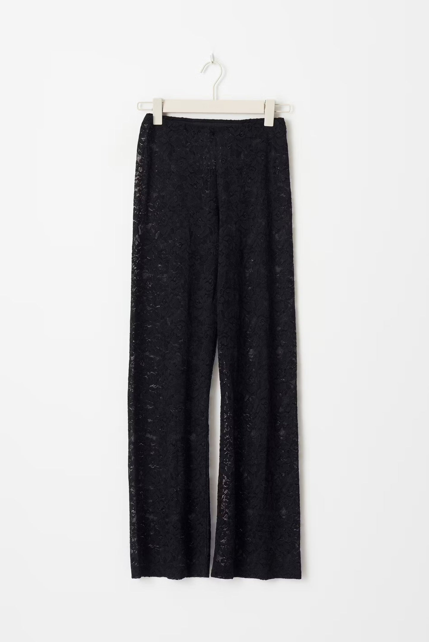Hoge Taille Broek Met Kant Flared Stijl