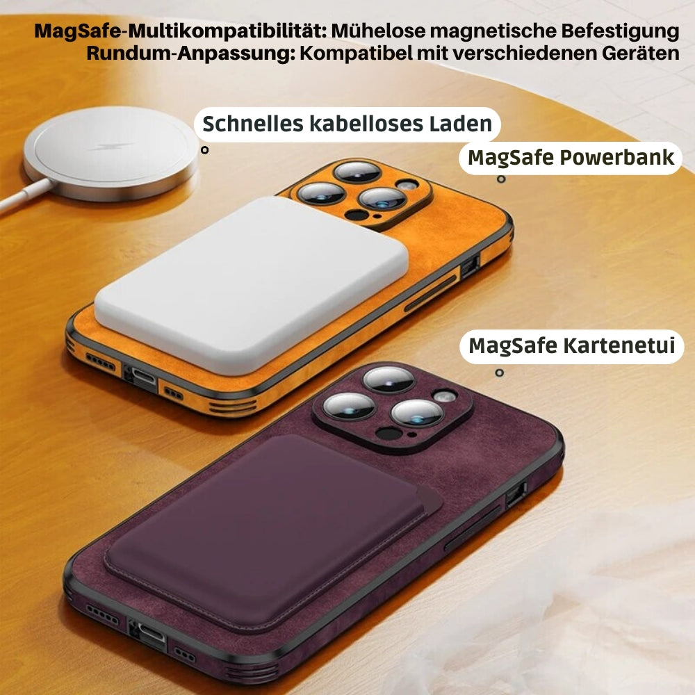 Smartphone Hoesje in Leerlook — Slank Design met Valbescheming & MagSafe-Compatibiliteit voor iPhone 16/15/14/13/12