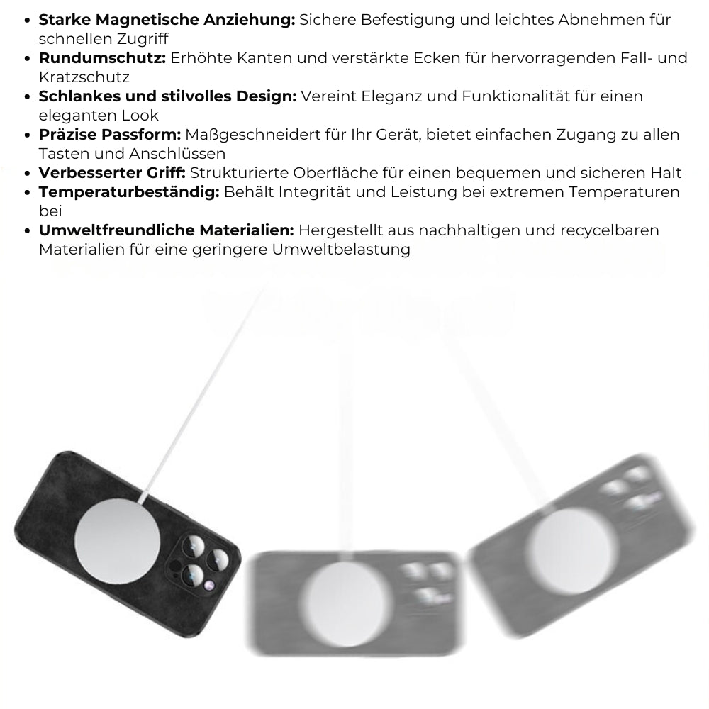 Smartphone Hoesje in Leerlook — Slank Design met Valbescheming & MagSafe-Compatibiliteit voor iPhone 16/15/14/13/12