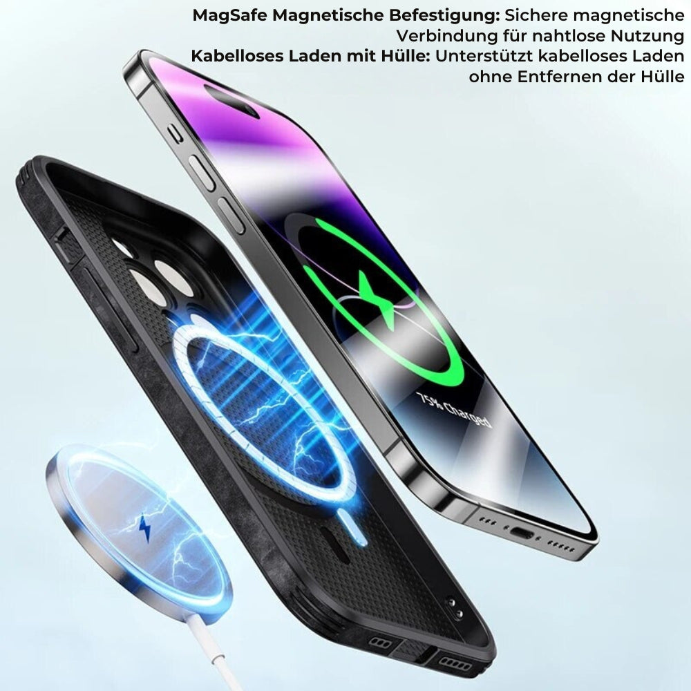 Smartphone Hoesje in Leerlook — Slank Design met Valbescheming & MagSafe-Compatibiliteit voor iPhone 16/15/14/13/12